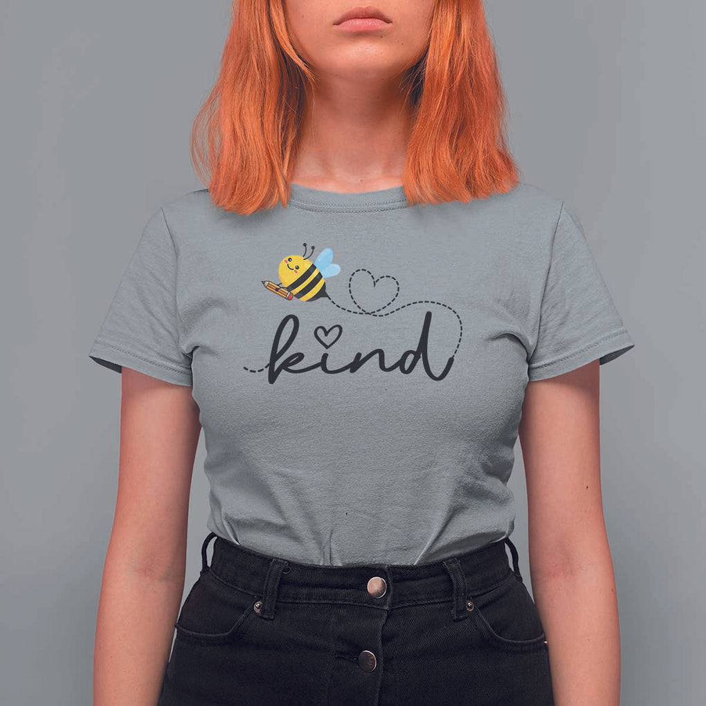 Positive Quote Bee T Shirt For Women Be Kind Pencil Back To School Bumblebee TS11 Sport Gray Print Your Wear