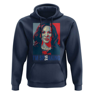 Funny Harris Hoodie I'm Speaking Quote Presidential Election TS11 Navy Print Your Wear