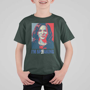 Funny Harris T Shirt For Kid I'm Speaking Quote Presidential Election TS11 Dark Forest Green Print Your Wear