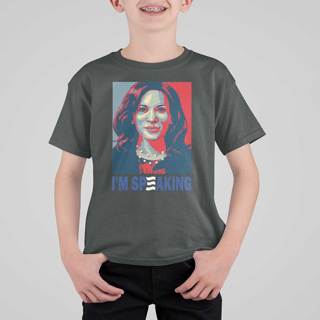 Funny Harris T Shirt For Kid I'm Speaking Quote Presidential Election TS11 Dark Heather Print Your Wear