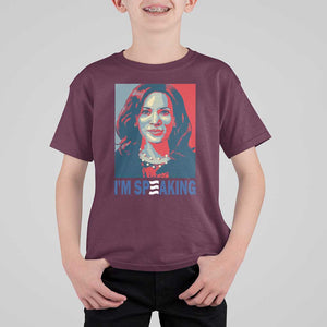 Funny Harris T Shirt For Kid I'm Speaking Quote Presidential Election TS11 Maroon Print Your Wear