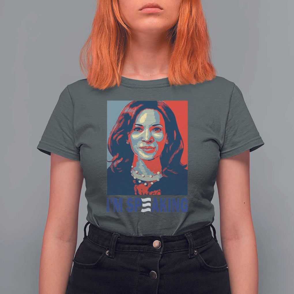 Funny Harris T Shirt For Women I'm Speaking Quote Presidential Election TS11 Dark Heather Print Your Wear