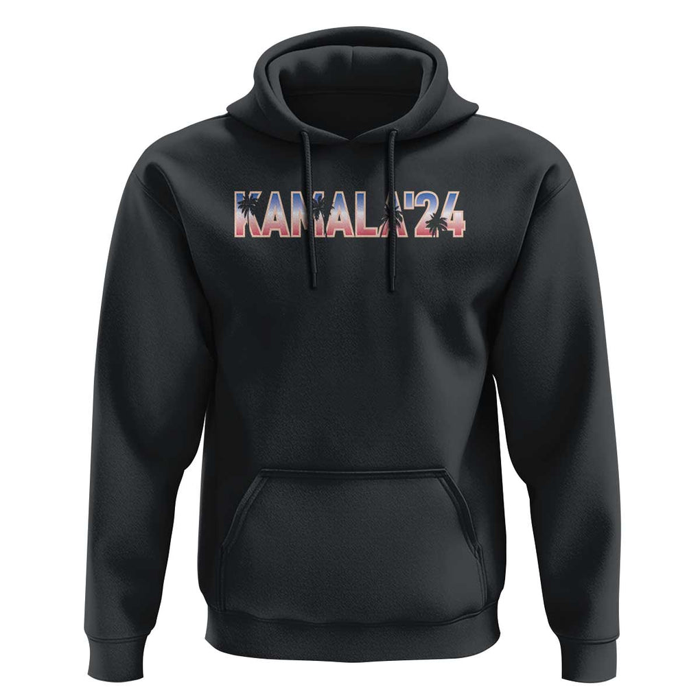 Kamala'24 Hoodie Coconut Tree USA Flag TS11 Black Print Your Wear