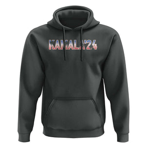 Kamala'24 Hoodie Coconut Tree USA Flag TS11 Dark Heather Print Your Wear