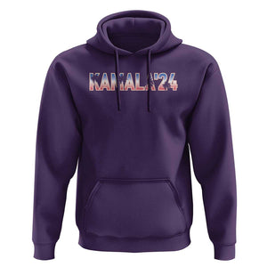 Kamala'24 Hoodie Coconut Tree USA Flag TS11 Purple Print Your Wear