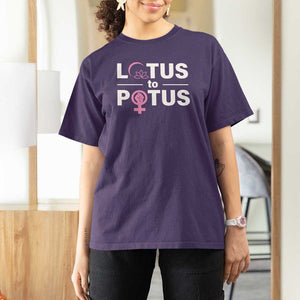Lotus To Potus T Shirt For Women Harris Woman Potus 47 Feminist TS11 Purple Print Your Wear