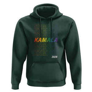 Kamala 2024 Hoodie LGBTQ Gay Pride Lesbian Flag TS11 Dark Forest Green Print Your Wear
