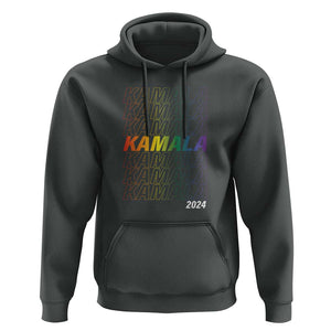 Kamala 2024 Hoodie LGBTQ Gay Pride Lesbian Flag TS11 Dark Heather Print Your Wear