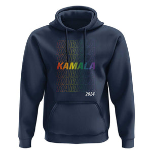 Kamala 2024 Hoodie LGBTQ Gay Pride Lesbian Flag TS11 Navy Print Your Wear