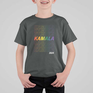Kamala 2024 T Shirt For Kid LGBTQ Gay Pride Lesbian Flag TS11 Dark Heather Print Your Wear