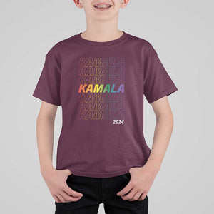 Kamala 2024 T Shirt For Kid LGBTQ Gay Pride Lesbian Flag TS11 Maroon Print Your Wear