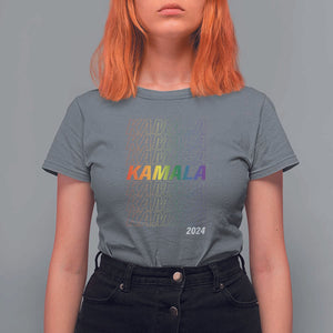 Kamala 2024 T Shirt For Women LGBTQ Gay Pride Lesbian Flag TS11 Charcoal Print Your Wear