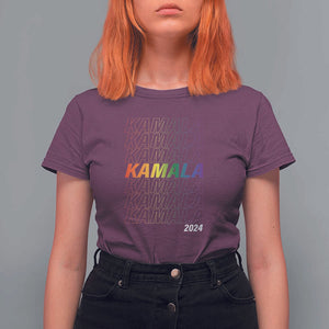 Kamala 2024 T Shirt For Women LGBTQ Gay Pride Lesbian Flag TS11 Maroon Print Your Wear