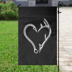 Fishing And Hunting Vintage Hook Antler Heart Garden Flag TS11 Print Your Wear