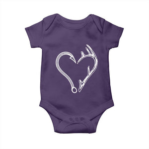 Fishing And Hunting Vintage Hook Antler Heart Baby Onesie TS11 Purple Print Your Wear