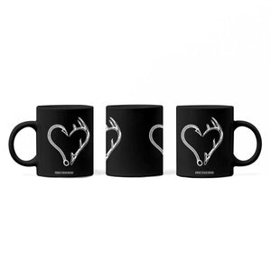 Fishing And Hunting Vintage Hook Antler Heart Coffee Mug TS11 Print Your Wear