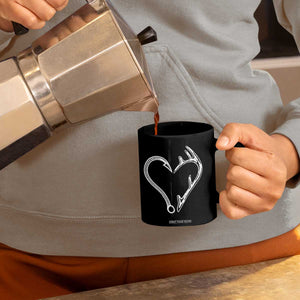Fishing And Hunting Vintage Hook Antler Heart Coffee Mug TS11 Print Your Wear