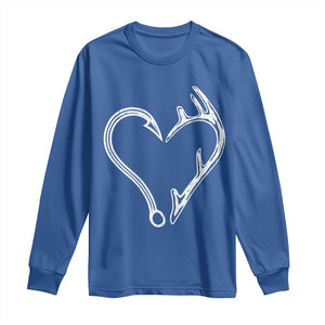 Fishing And Hunting Vintage Hook Antler Heart Long Sleeve Shirt TS11 Royal Blue Print Your Wear