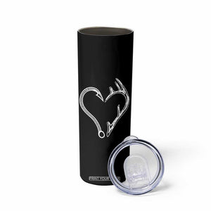 Fishing And Hunting Vintage Hook Antler Heart Skinny Tumbler TS11 Print Your Wear