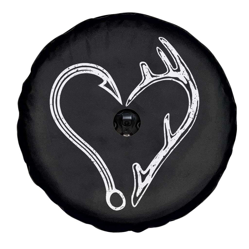 Fishing And Hunting Vintage Hook Antler Heart Spare Tire Cover TS11 Print Your Wear