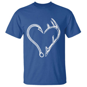 Fishing And Hunting Vintage Hook Antler Heart T Shirt TS11 Royal Blue Print Your Wear