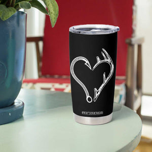 Fishing And Hunting Vintage Hook Antler Heart Tumbler Cup TS11 Print Your Wear