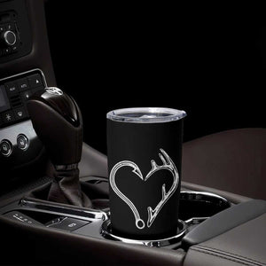 Fishing And Hunting Vintage Hook Antler Heart Tumbler Cup TS11 Print Your Wear