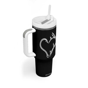 Fishing And Hunting Vintage Hook Antler Heart Tumbler With Handle TS11 Print Your Wear