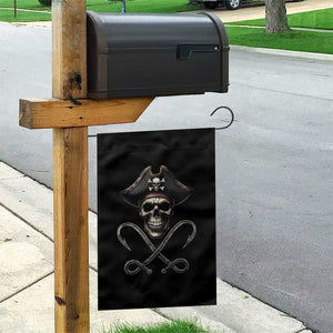 Funny Pirate Fishing Lover Garden Flag Vintage Pirate Skull Hooks Fishing TS11 Print Your Wear