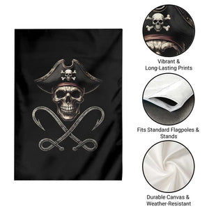 Funny Pirate Fishing Lover Garden Flag Vintage Pirate Skull Hooks Fishing TS11 Print Your Wear