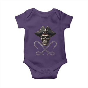 Funny Pirate Fishing Lover Baby Onesie Vintage Pirate Skull Hooks Fishing TS11 Purple Print Your Wear