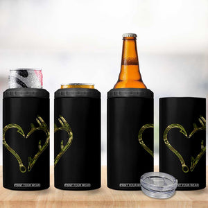 Fishing And Hunting Vintage Camo Hook Antler Heart 4 in 1 Can Cooler Tumbler TS11 Print Your Wear