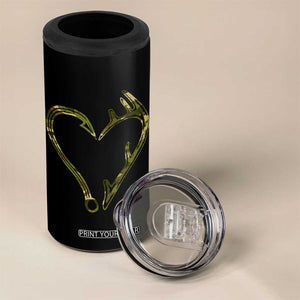 Fishing And Hunting Vintage Camo Hook Antler Heart 4 in 1 Can Cooler Tumbler TS11 Print Your Wear