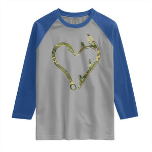 Fishing And Hunting Vintage Camo Hook Antler Heart Raglan Shirt TS11 Sport Gray Royal Print Your Wear