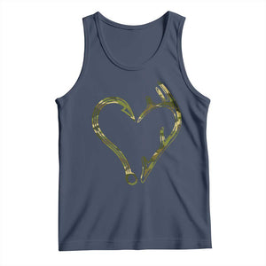 Fishing And Hunting Vintage Camo Hook Antler Heart Tank Top TS11 Navy Print Your Wear