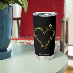 Fishing And Hunting Vintage Camo Hook Antler Heart Tumbler Cup TS11 Print Your Wear