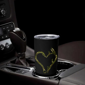 Fishing And Hunting Vintage Camo Hook Antler Heart Tumbler Cup TS11 Print Your Wear