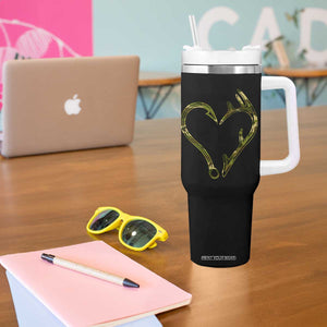 Fishing And Hunting Vintage Camo Hook Antler Heart Tumbler With Handle TS11 Print Your Wear