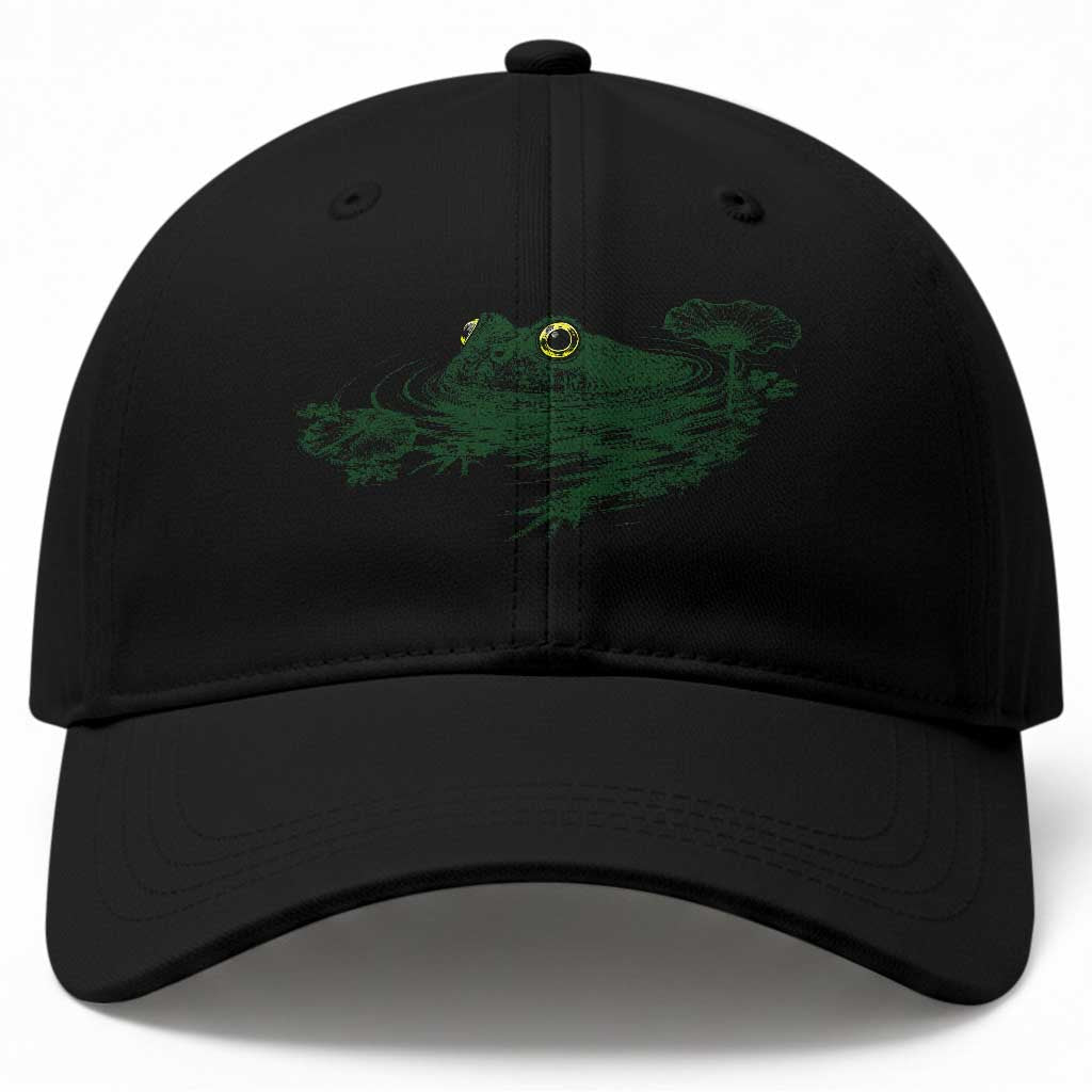 Funny Frog Swimming in Pond Cottagecore Style Baseball Cap TS11 Print Your Wear