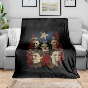 Puerto Rican Heroines Throw Blanket Boricua Julia Lolita Blanca Mariana Lola Puerto Rico Flag TS11 Print Your Wear