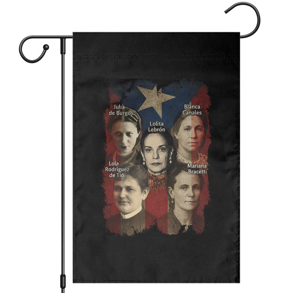 Puerto Rican Heroines Garden Flag Boricua Julia Lolita Blanca Mariana Lola Puerto Rico Flag TS11 Black Print Your Wear