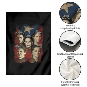 Puerto Rican Heroines Garden Flag Boricua Julia Lolita Blanca Mariana Lola Puerto Rico Flag TS11 Print Your Wear