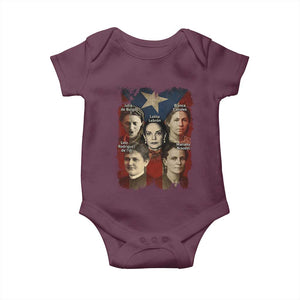 Puerto Rican Heroines Baby Onesie Boricua Julia Lolita Blanca Mariana Lola Puerto Rico Flag TS11 Maroon Print Your Wear