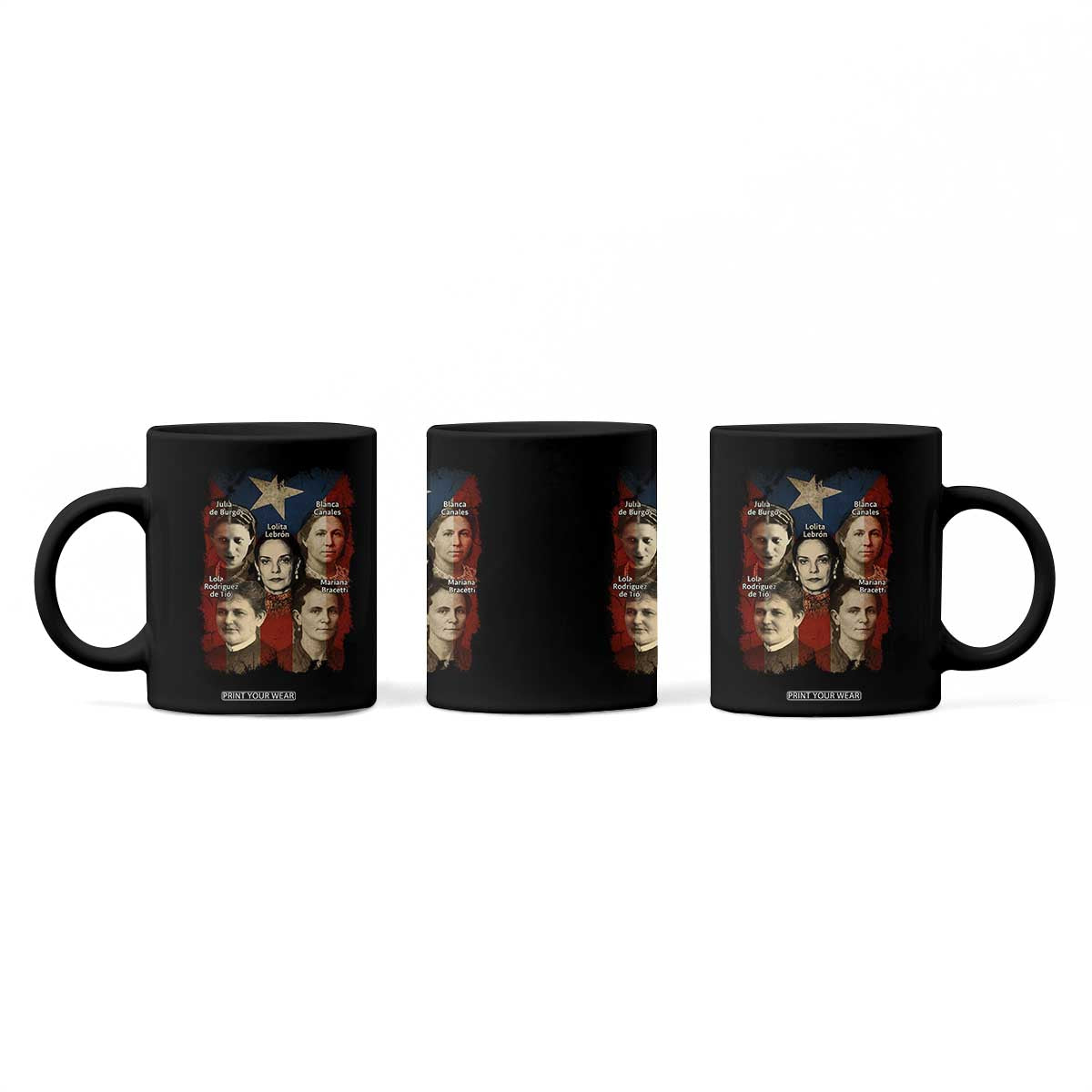 Puerto Rican Heroines Coffee Mug Boricua Julia Lolita Blanca Mariana Lola Puerto Rico Flag TS11 Print Your Wear