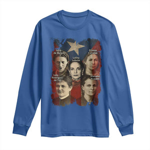 Puerto Rican Heroines Long Sleeve Shirt Boricua Julia Lolita Blanca Mariana Lola Puerto Rico Flag TS11 Royal Blue Print Your Wear