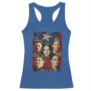 Puerto Rican Heroines Racerback Tank Top Boricua Julia Lolita Blanca Mariana Lola Puerto Rico Flag TS11 Royal Blue Print Your Wear