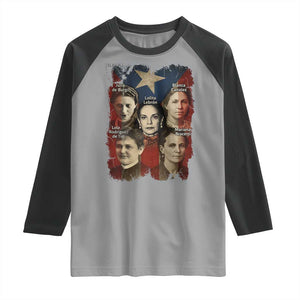Puerto Rican Heroines Raglan Shirt Boricua Julia Lolita Blanca Mariana Lola Puerto Rico Flag TS11 Sport Gray Black Print Your Wear