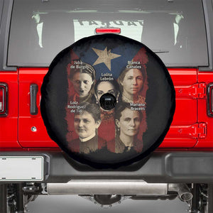 Puerto Rican Heroines Spare Tire Cover Boricua Julia Lolita Blanca Mariana Lola Puerto Rico Flag TS11 Black Print Your Wear