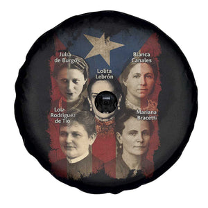 Puerto Rican Heroines Spare Tire Cover Boricua Julia Lolita Blanca Mariana Lola Puerto Rico Flag TS11 Print Your Wear