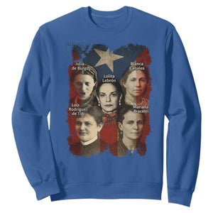 Puerto Rican Heroines Sweatshirt Boricua Julia Lolita Blanca Mariana Lola Puerto Rico Flag TS11 Royal Blue Print Your Wear